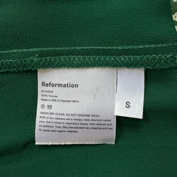 Reformation Mini Green Floral Wrap Dress - Picture 8 of 8